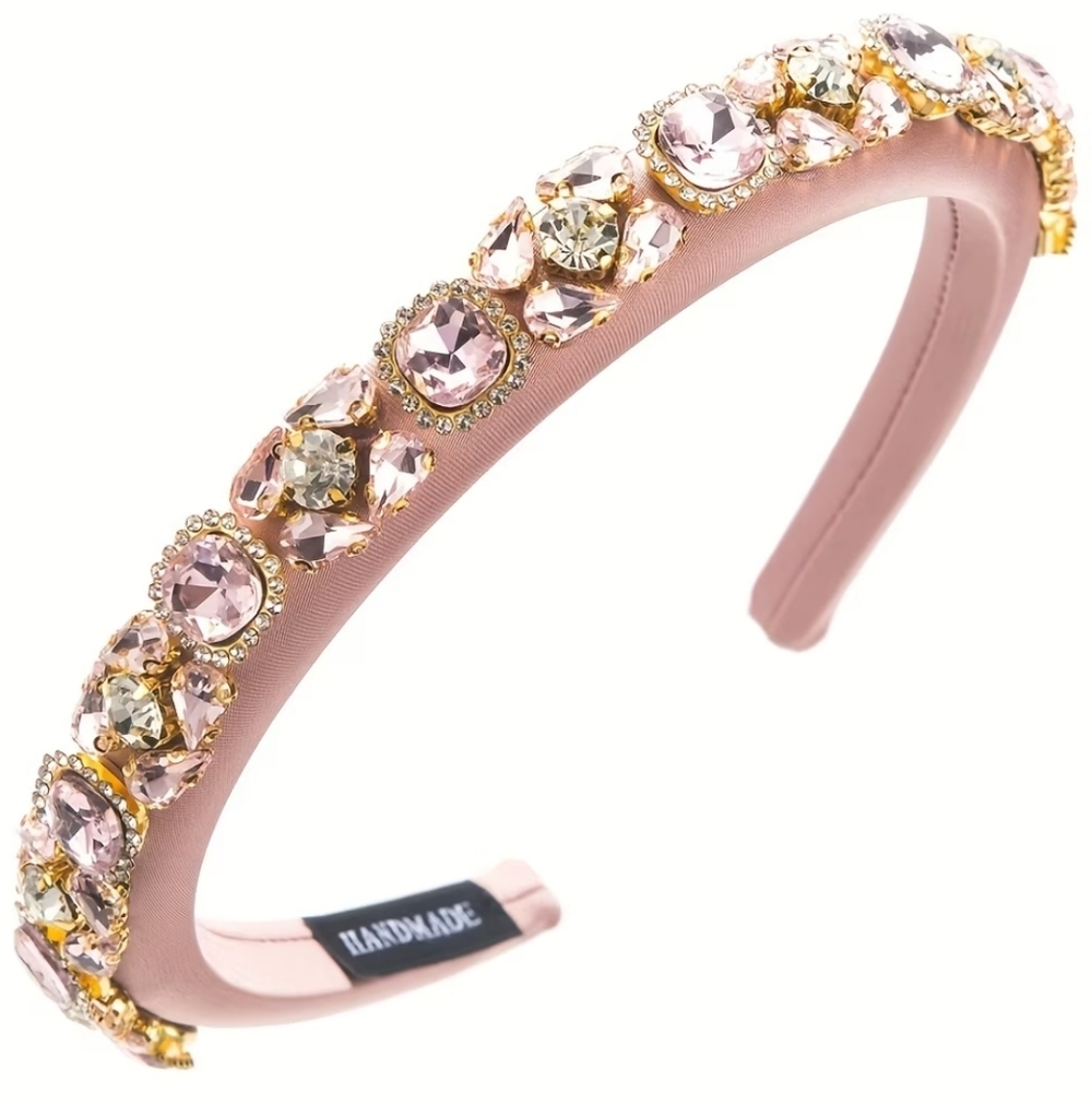Rhinestone Headband, Pink NEW